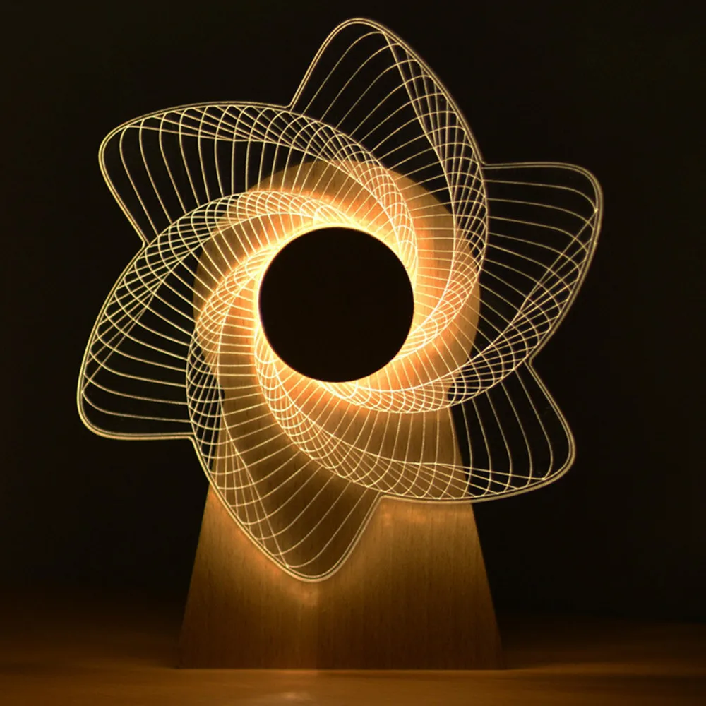 USB мощность 3D ветряная мельница ночной Светильник деревянный вращающийся музыкальная шкатулка креативный подарок настольная лампа украшение дома