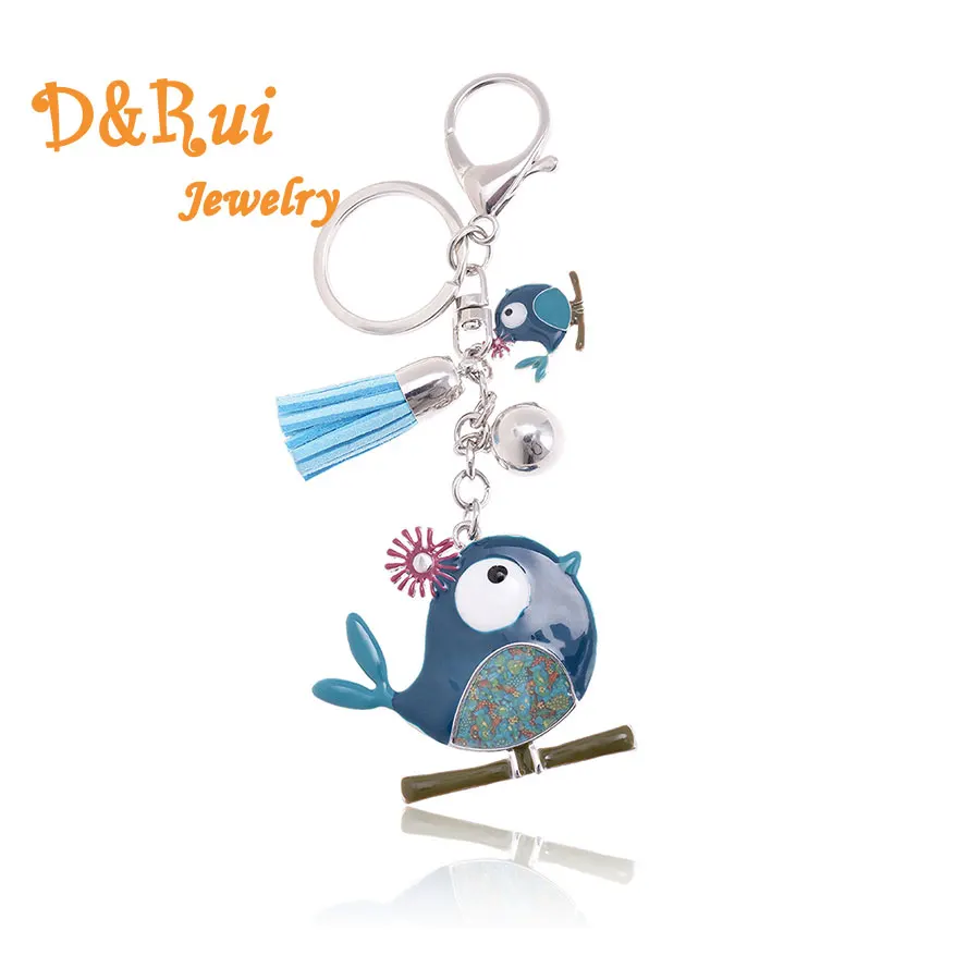 

Cute Enamel Bird Key Chains For Women Girl Bag Accessories Key Chain Charm Metal Alloy Animal Pendant Keyring Hot Sale Jewelry