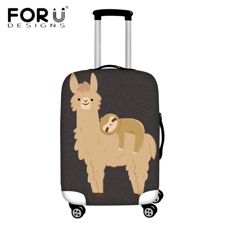 

FORUDESIGNS Suitcase Protective Covers Adorable Sloth Relaxing on a Llama Design Funny Travel Luggage Cover Dust Rain Cover 2pcs