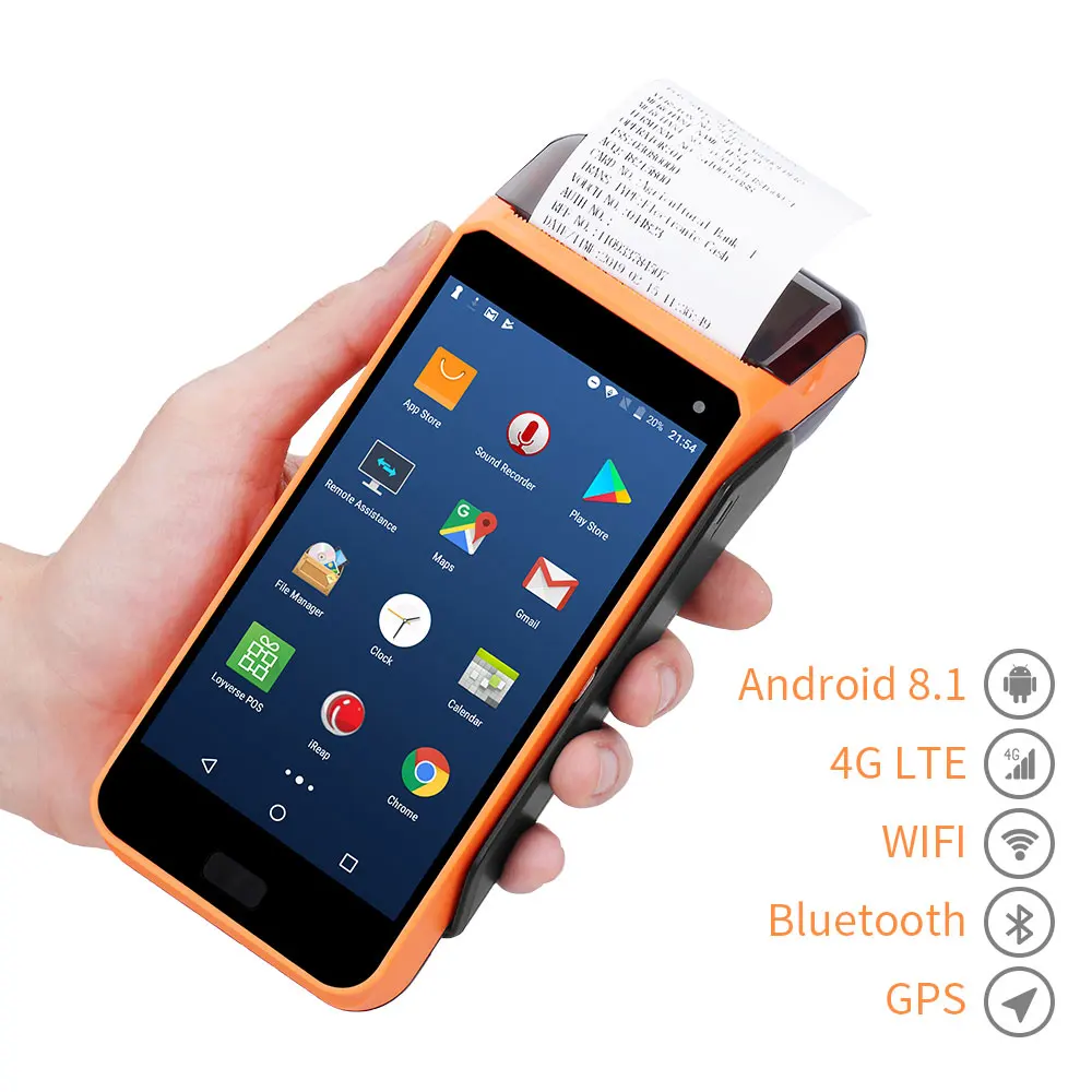 IssyzonePOS الروبوت 8.1 PDA استلام طابعة 58 مللي متر محطة pos المحمولة تعمل باللمس PDA 1D/2D الباركود قارئ 4G NFC كاميرا