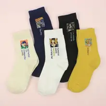 5 шт./лот картина маслом ван носки Ван Гог ретро книги по искусству Индивидуальные забавные женские носки для девочек