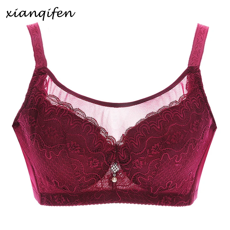 

Xianqifen Sexy Underwear Push Up Bra Plus Size Women Brasiere Full Cup Lace Bra Top Lingerie Soutien Gorge