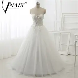 Vnaix w343 шифон 2015 Дешевые свадебные платья Sheer Кружева из бисера Шея Vestidos Де Noiva Пляж Свадебные платья