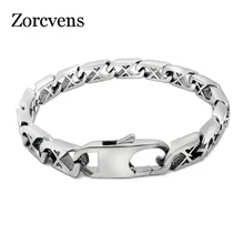 ZORCVENS Нержавеющая сталь Мужской браслет панк Модные ювелирные изделия ведущий квадратный браслет с пряжкой Лидер продаж