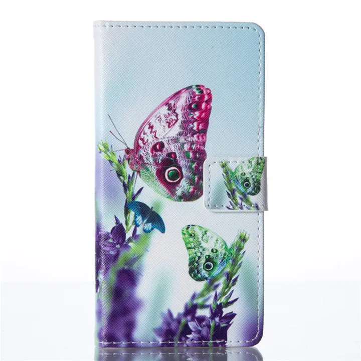 Роскошный флип-чехол для Fundas sony Xperia Z5 Compact Mini M4 Aqua Z5Mini Z5Compact Coque бабочка кожаный чехол подставка Capa DP23Z - Цвет: Lavender Butterfly