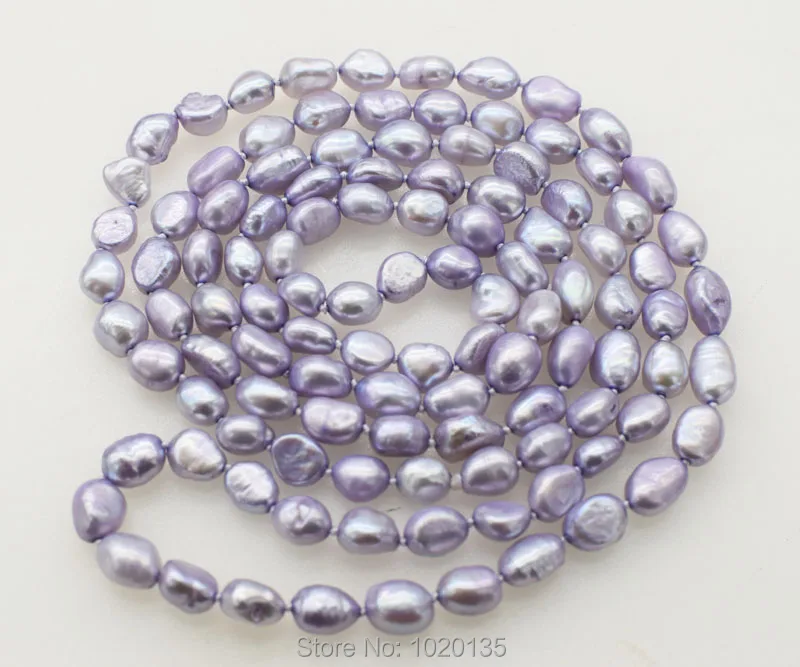 

wow! freshwater pearl baroque 8-11MM VIOLET LONG necklace 43" nature FPPJ beads wholesale FOR WOMAN GIFT