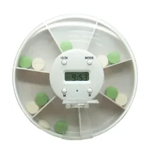 1 шт. цифровой круглый чехол для таблеток, таймер, еженедельный будильник, напоминание, лекарство, полезное хранение таблеток, коробка 9,8*9,8*2 см