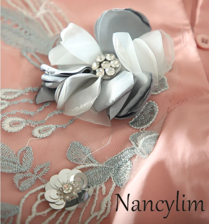 Летняя Цветочная рубашка женская новая вышивка трехмерный цветок v-образный вырез с коротким рукавом Блузка Леди Досуг Топы Nancylim