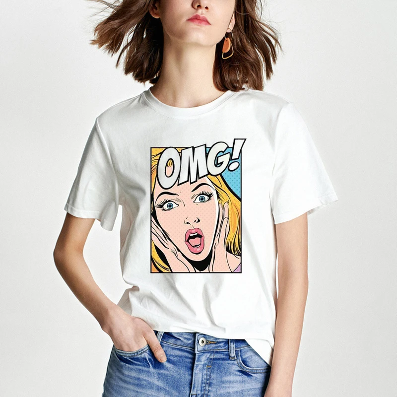 

Women Harajuku T Shirt OMG Surprise Aesthetic White Graphic Tees Korean Ulzzang Plus Size Streetwear Kawaii Tops Dropshipping