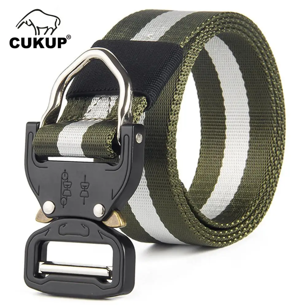 

CUKUP Unisex Outdoor Tactical Mul-tifunctional Military Fan Belt Special Soldier Training Nylon Striped Belts 3.8cm Wide CBCK109