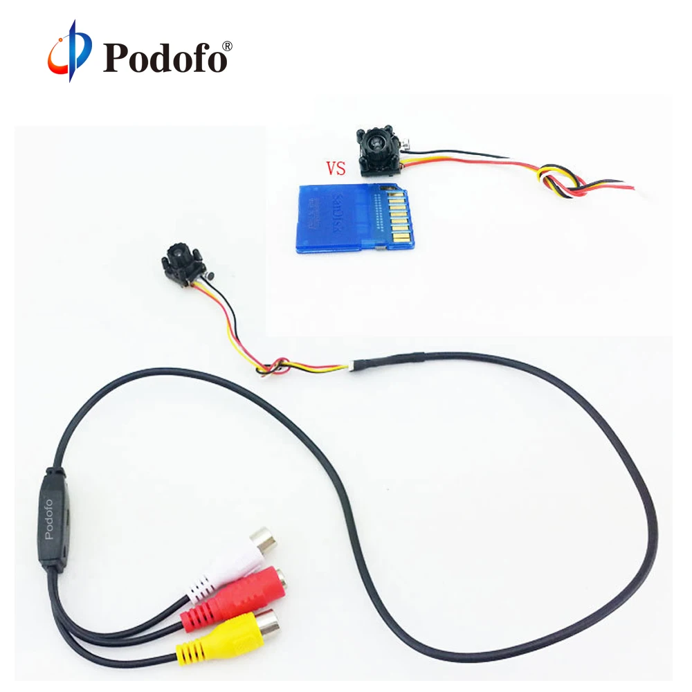 Podofo новый маленький CCTV cam 4 светодиодный ИК DIY Мини камера HD 600TVL CMOS с микрофоном