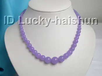 

Hot sale new Style >>>>Graduated 14mm 17" round lavender jadeite necklace