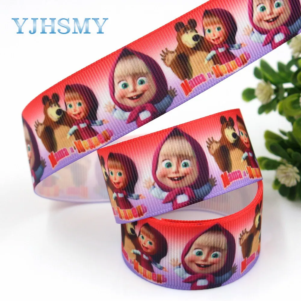 

YJHSMY G-18616-497,25 mm 10 yards Cartoon Ribbons Thermal transfer Printed grosgrain Wedding Accessories DIY handmade material