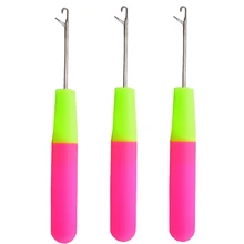 3 шт. крюк с защелкой иглы для вязания крючком для синтетические пряди для вплетения в волосы косы Jumbo Сенегальские накрученные волосы Мини-косички