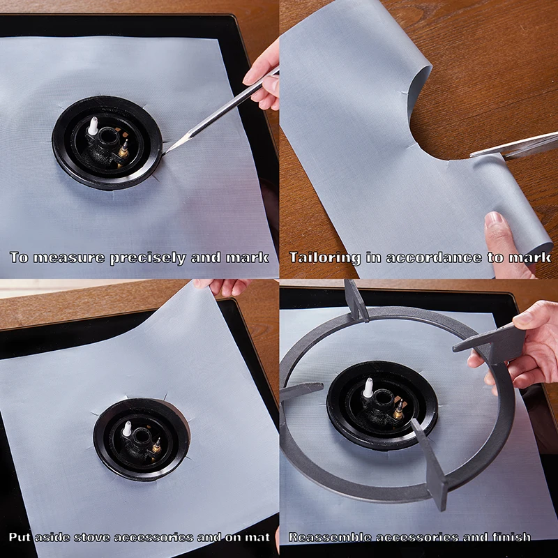 Buy 4Pcs Glass Fiber Gas Stove Protector Reusable Mat