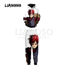 LIASOSO 3d принт унисекс аниме Гаара из «Наруто» Хатаке толстовка с изображением Какаши толстовки с капюшоном мотобрюки треники костюмы для бега X2001