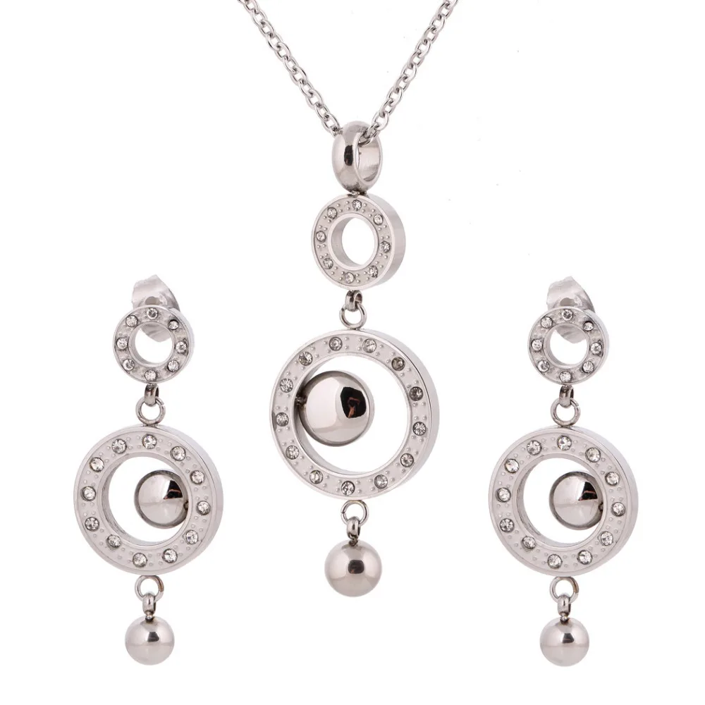 Trendy 316L Stainless Steel Jewelry Set Wedding Accessories Gold