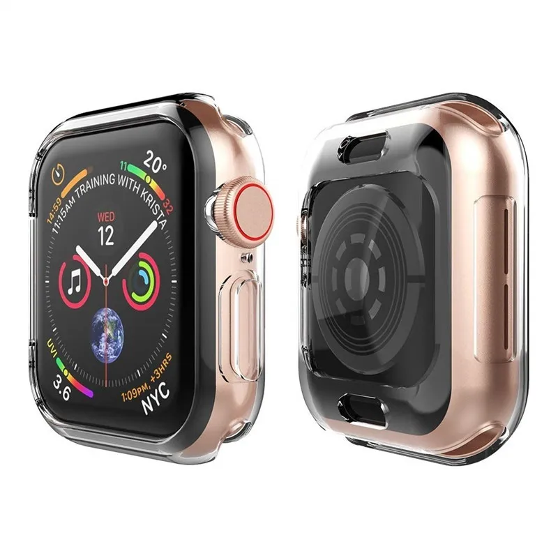 Чехол для Apple Watch Series 4 40 мм 44 мм мягкий ТПУ все вокруг защитные чехлы ультратонкий HD Прозрачный бампер крышка для iWatch