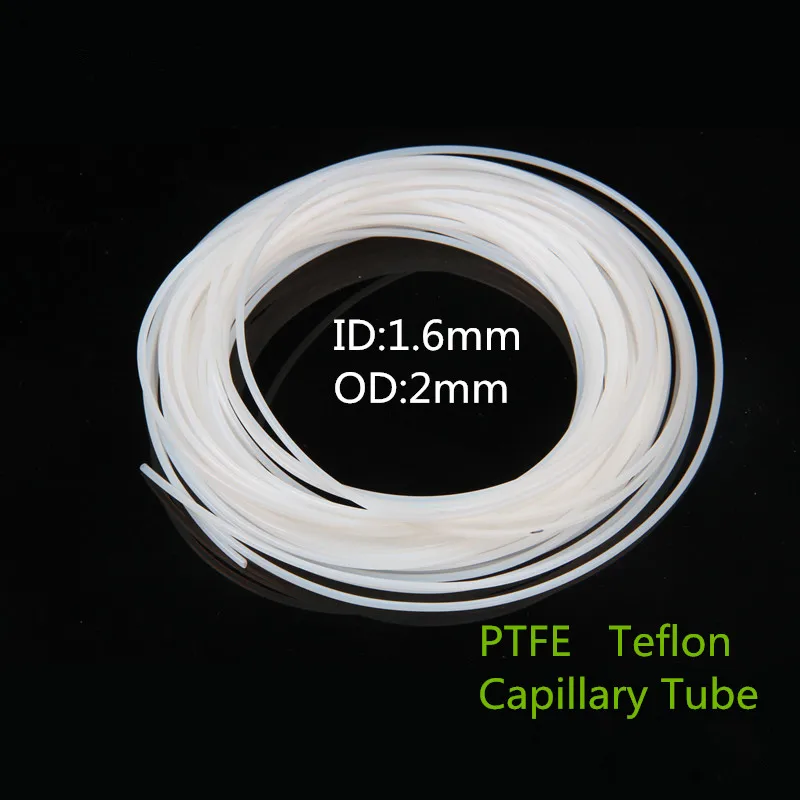 

5meters YT1381B PTFE Teflon Capillary Tube Inner Diameter 1.6 mm Outside Diameter 2 mm Teflon Tube DIY Pipe