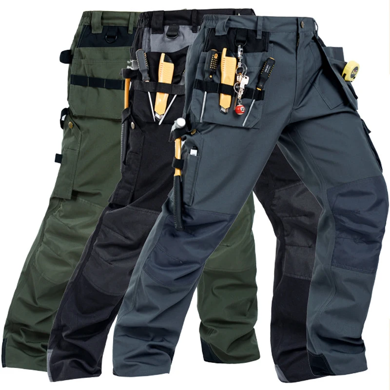2017 New Men Working Pants Multi Pockets Work Trousers With Removable ...