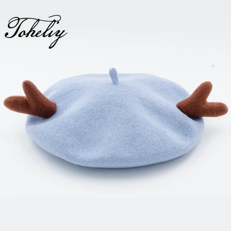 

NEW 100% wool Vintage Warm Wool Winter Women Beret French Artist Beanie Hat Cap For Sweet Girl Gift spring and autumn hats