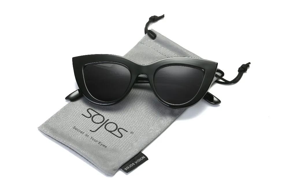 Солнцезащитные очки женские аксессуары CatEye стиль фирменный дизайн Модные оттенки черный пластик UV400 Солнцезащитные очки oculos de sol SOJOS