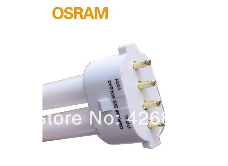 OSRAM DULUX S/E 9 W/840 9W компактная люминесцентная лампа трубка, LUMILUX 2G7 4 контакта, холодный белый, Настольный светильник ing вниз светильник s, 9W светильник лампа