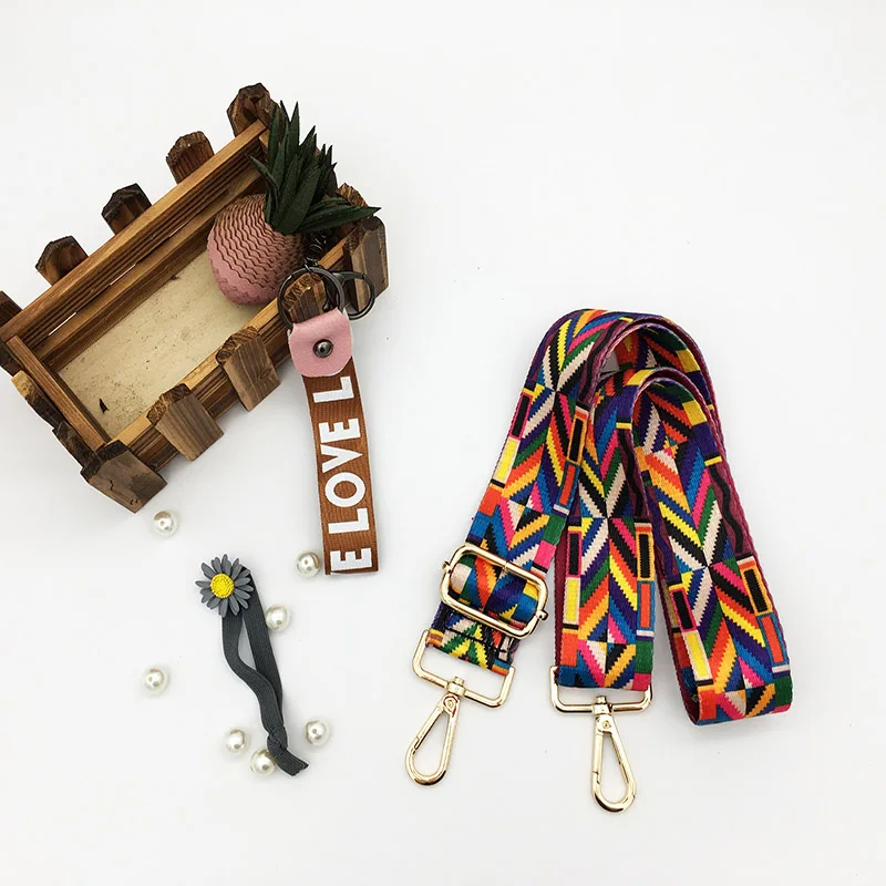 IKE MARTI Colorful Bag Strap Belt Flower Replacement Wide Straps for Crossbody Bag Accessories Nylon Shoulder Strap for Bags IKE MARTI Colorful Bag Strap Belt Flower Replacement Wide Straps for Crossbody Bag Accessories Nylon Shoulder Strap for Bags