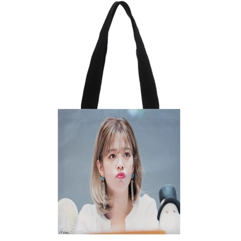 

New Custom KPOP TWICE Yoo Jeong Yeon Canvas Shoulder Tote Bag Simple environmentally friendly portable handbag Cotton women bag
