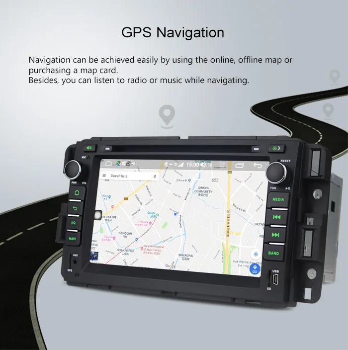 Perfect 7" Android 8.1 Car Stereo Radio Audio Head Unit for Chevrolet/GMC GPS Subwoofer DSP SPDIF Carplay DVR OBD DAB SIM Card Bluetooth 9
