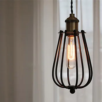 

Loft Iron Black Lampshade Wall Lamp Vintage Cage Guard Sconce Loft Lighting Fixture Modern Indoor Balcony Bedside Wall Lamps