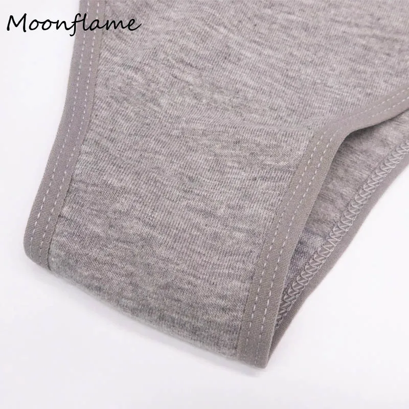 Moonflme, 3 шт./лот, одноцветные женские хлопковые бикини, женские трусики M L XL 89156