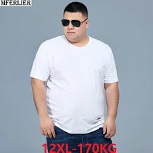 Новые летние футболки с коротким рукавом размера плюс большой 5XL мужские повседневные 8XL 10XL 12XL простые домашние футболки однотонные черные футболки 56 58