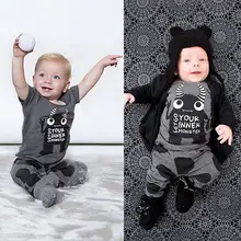 Baby Boy Girl Monster Print T-shirt Tops+Pants Leggings 2pcs Outfits Set Costume