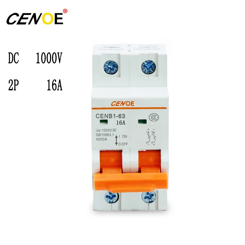 2p 1000V DC 16A high quality dc solar breaker miniature circuit breaker