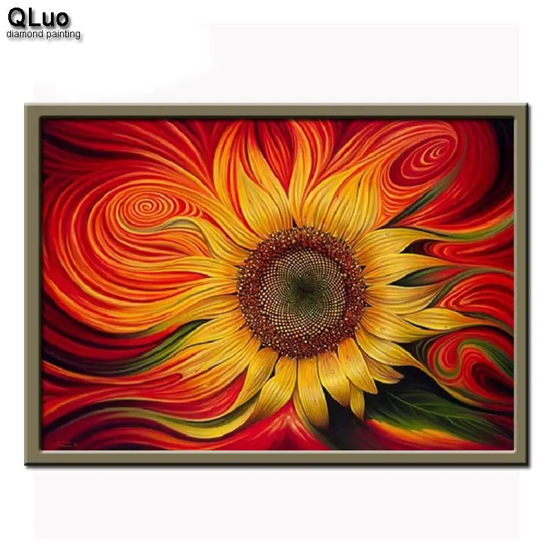 

5D Full Diamond Painting Flowers Christmas Gift Round Diamond Embroidery Sunflower Cross Stitch mosaic pattern Home Decor Art