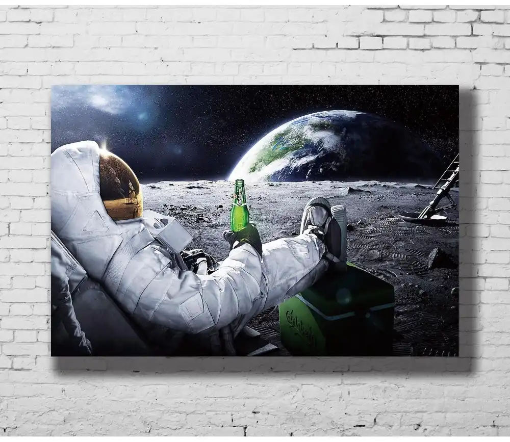 Astronauta Luna Cool Carlsberg Publicidad Pared Pegatina Hogar