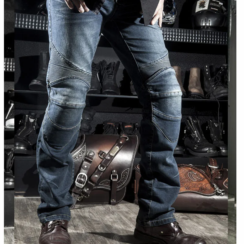 

2018 free shipping motorcycle race automobile straight jeans pants drop resistance off-road automobile race ride kominen pants