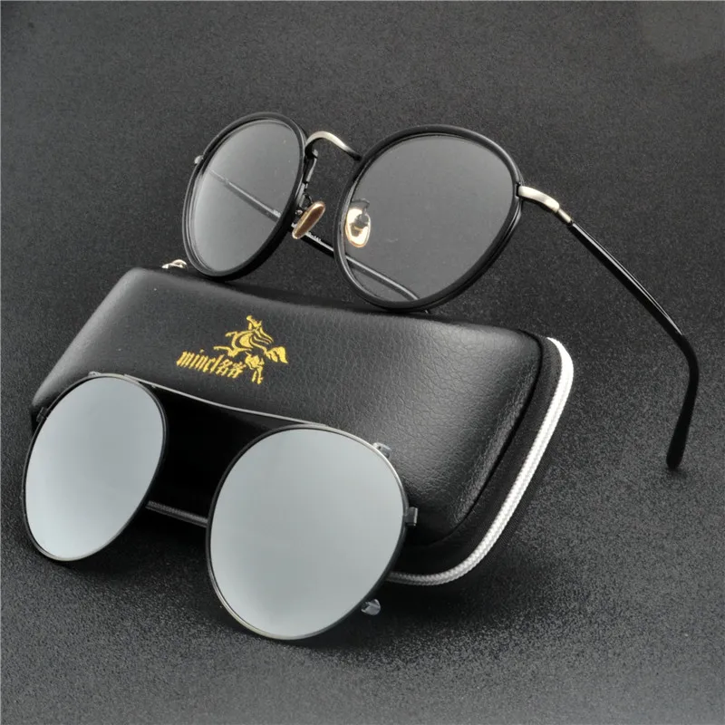 

MINCL Polarized Sunglasses Set with 1PCS Clips TR Male Clip On Glasses Magnet Casual Optical Myopia Eyewear uv400 NX