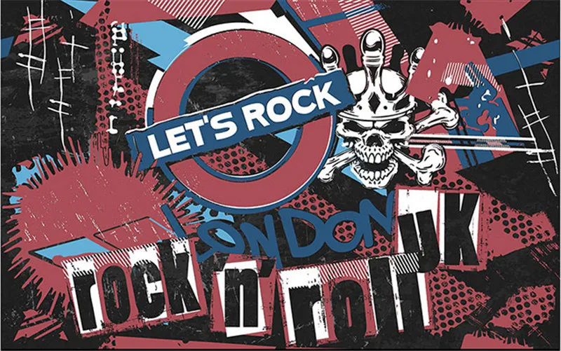 Custom 3D Print Fabric Textile Wallcoverings For Walls Cloth Murals Matt Silk Bar KTV Washable Modern Wallpaper Letters Skull Custom 3D Print Fabric Textile Wallcoverings For Walls Cloth Murals Matt Silk Bar KTV Washable Modern Wallpaper Letters Skull