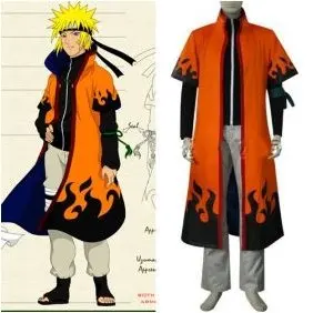 Anime Naruto Cosplay - Individuální Naruto Uzumaki Naruto 6. Hokage Pánské Cosplay kostým - Freeshipping