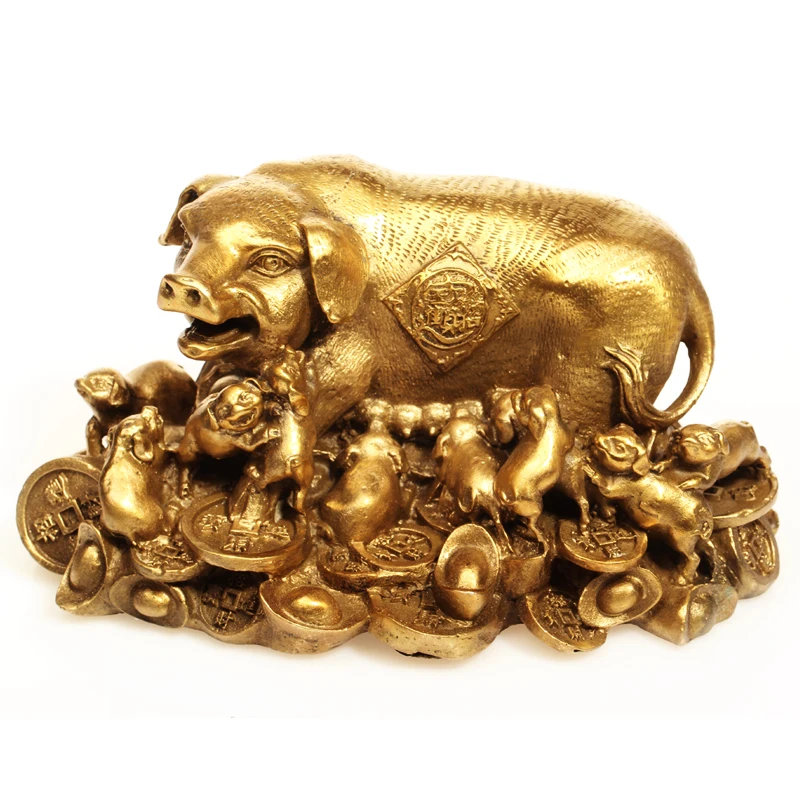

crafts copper Bronze art Copper pig decoration rich pig zodiac pig lucky derlook