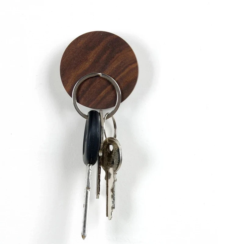 

Wooden Magnet Key Holder DIY Round Decortion Sitting Room Bedroom Magnetic Hooks for Hanging Home Organization