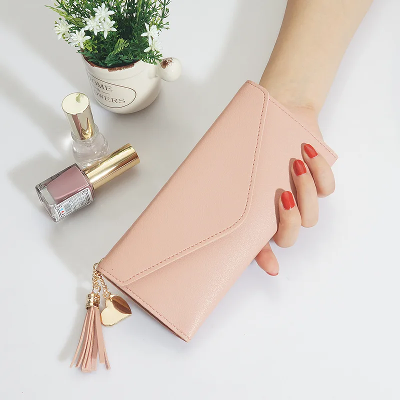 

women's fashion PU leather envelope shape long wallets female simple designer clutch wallet coin purse card holders for ladies
