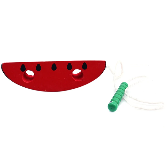 Забавный червь едят фрукты деревянная игрушка для раннего обучения по системе Монтессори развивающая головоломка игры популярные игрушки для детей детские подарки - Цвет: watermelon