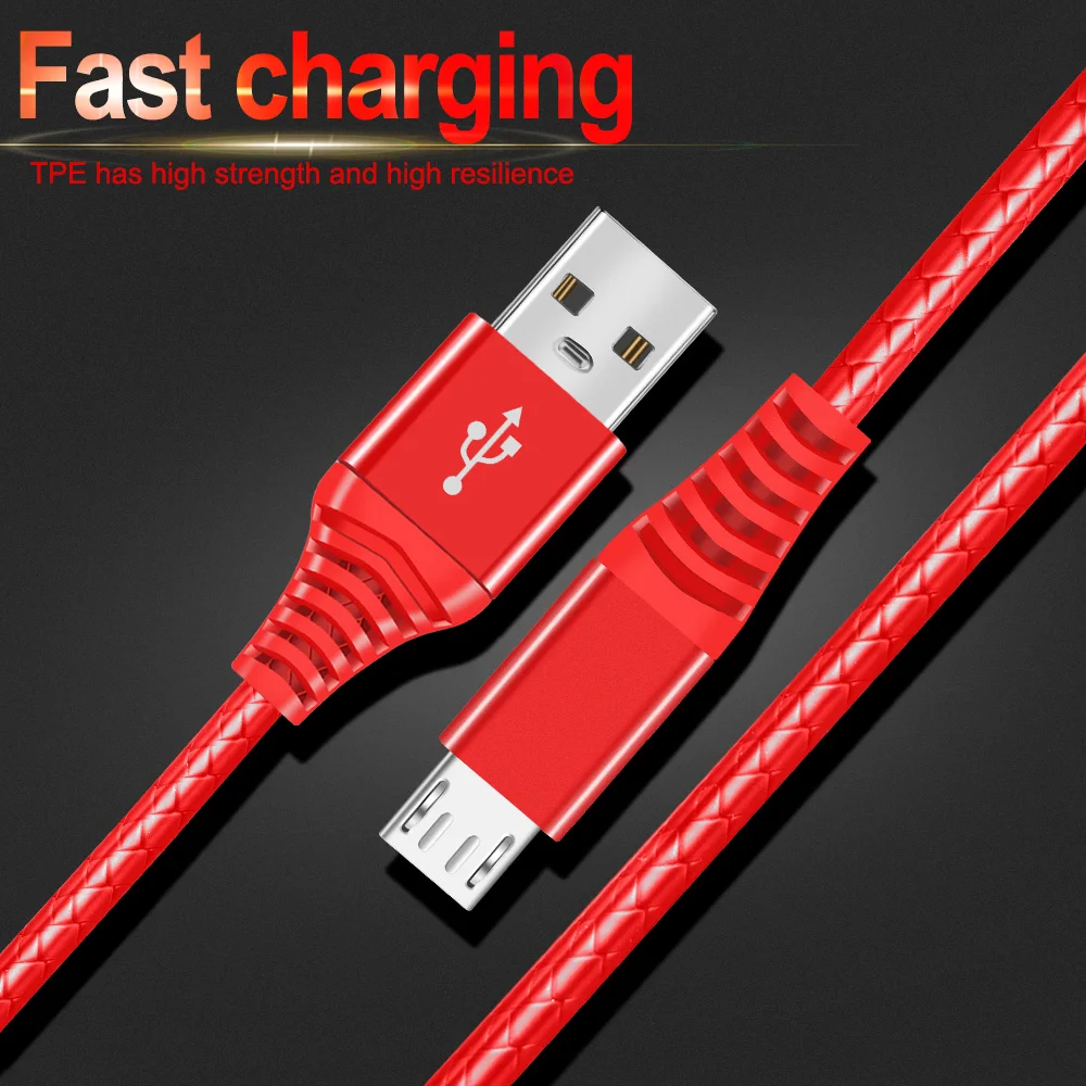 أولاف 1 متر مايكرو كابل usb لسامسونج Xiaomi 2.4A سريع شحن كابل بيانات شاحن هاتف محمول يعمل بنظام تشغيل أندرويد شاحن سلك الحبل مايكرو كابل يو اس بي s