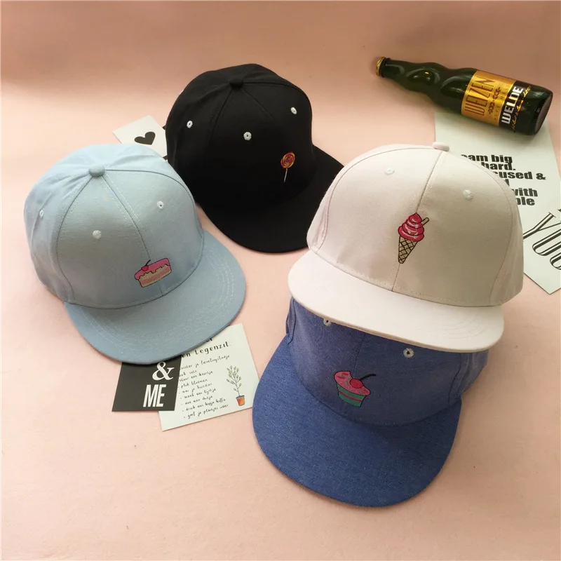 2016 New Style candy color Snapback Hat Ice cream Hip Hop Cap Fashion