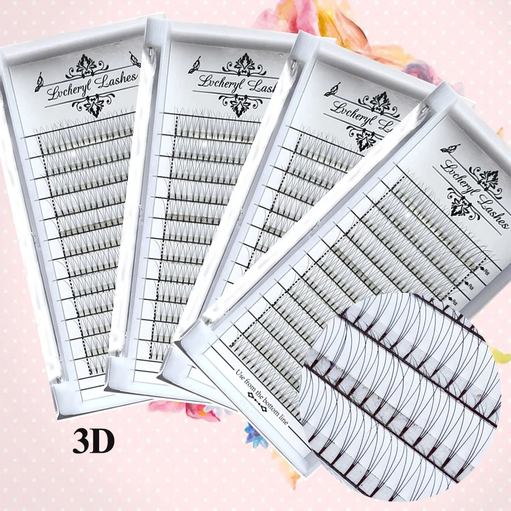 

Lvcheryl Mink Volume 3D False Eyelash Extension C 8/10/12mm Silk Soft Individual Eyelash Extensions Russian Black Lashes