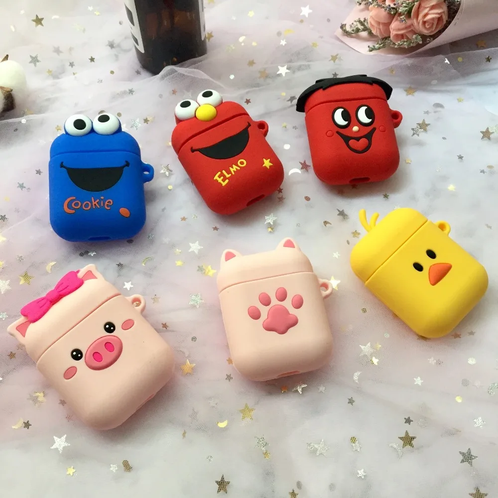 

New Protective Soft Case for Apple Airpods1/2 Bluetooth Headset Accessories Cute 3D Silicone Cute Anti-fall Case Cover