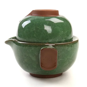 

High quality Ice crack glaze Tea set Include 1 Pot 1 Cup,Beautiful and easy teapot kettle,travel teaset elegant gaiwan